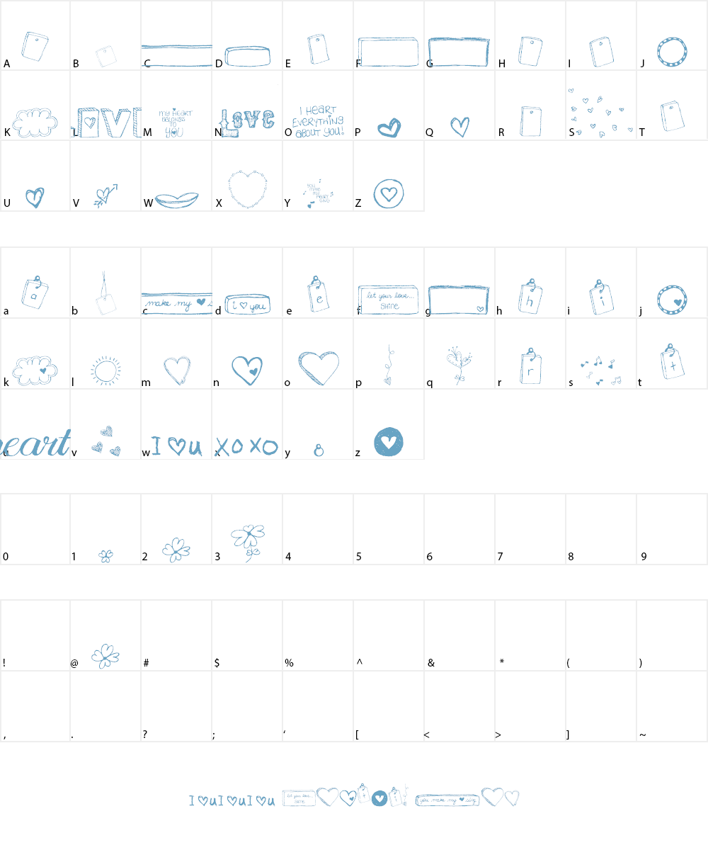 MTF i heart Sketches Font Character